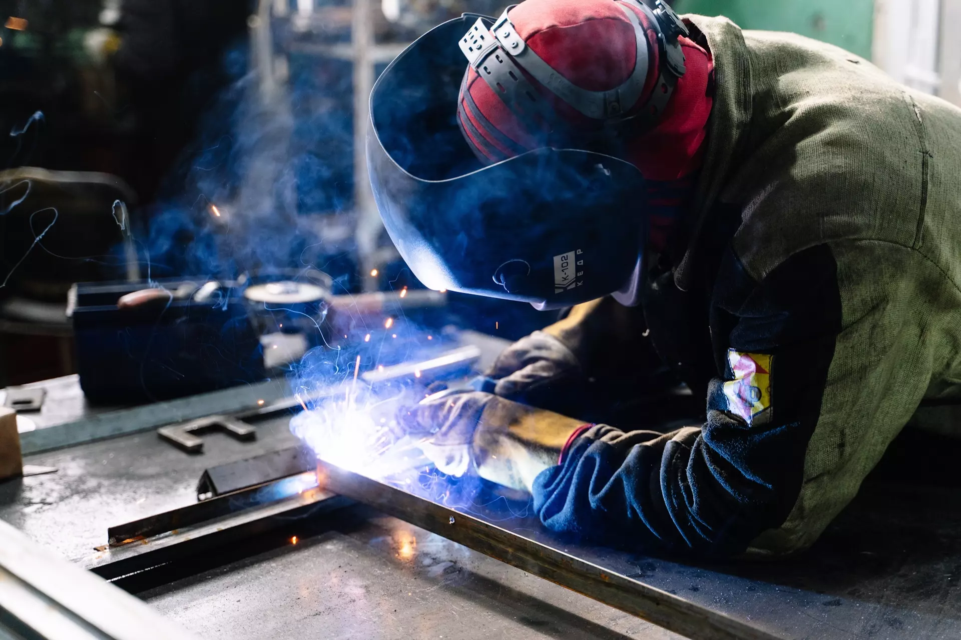 Man Welding
